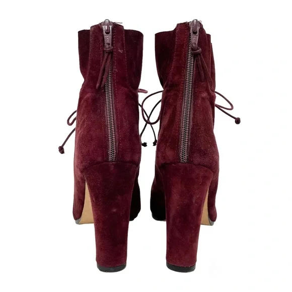 Stuart Weitzman Bound Lace-Up Peep Toe Bootie Women’s 10 - Picture 8 of 11